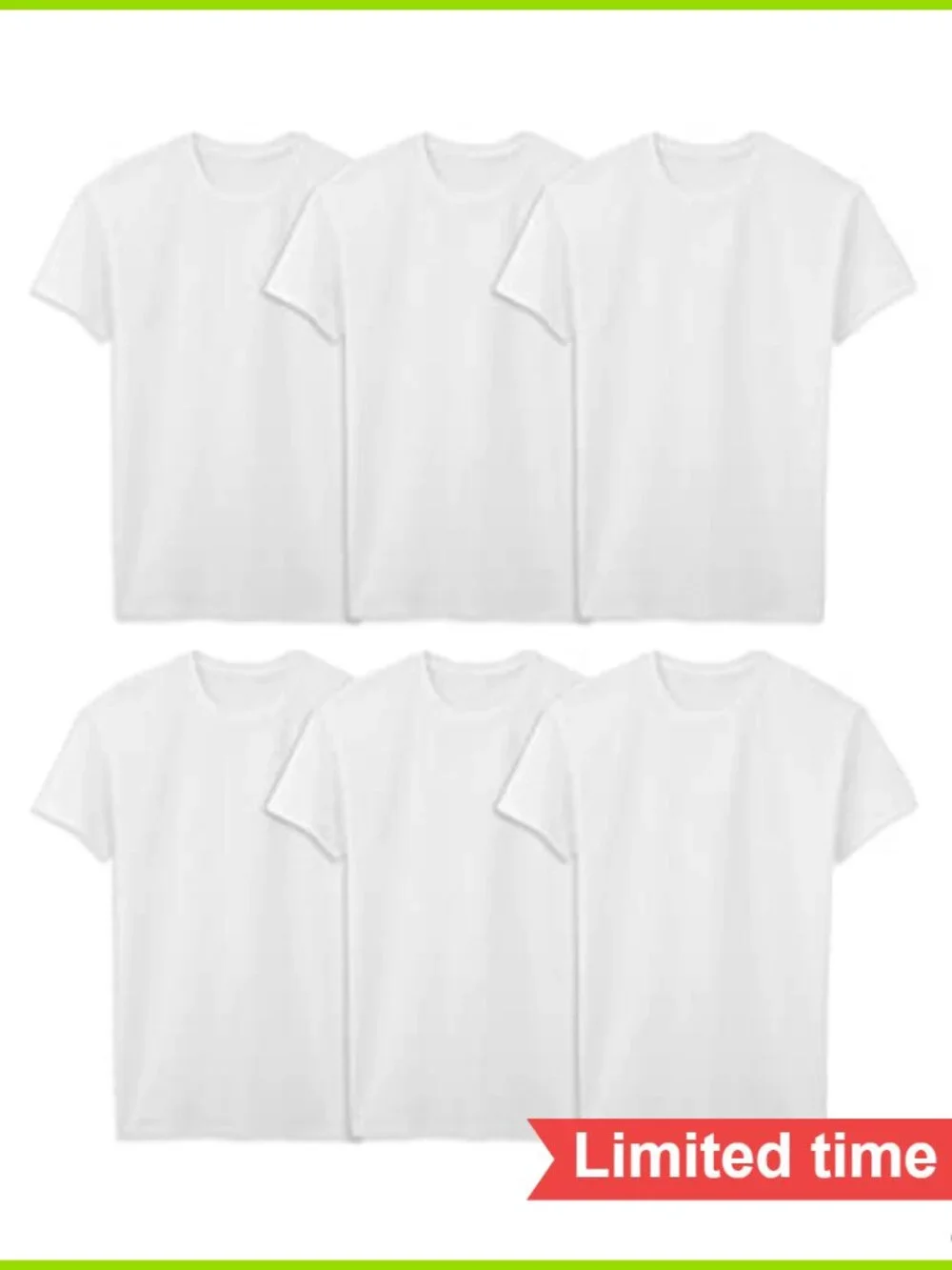 6 Pack Tall Guy Undershirts Moisture Wicking Cotton Crew Tee Tag Free Stay